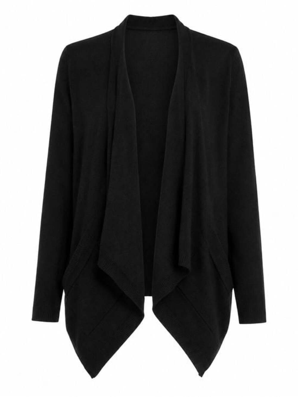 Grace Long Sleeved Wrap Cardigan in Black Size Large